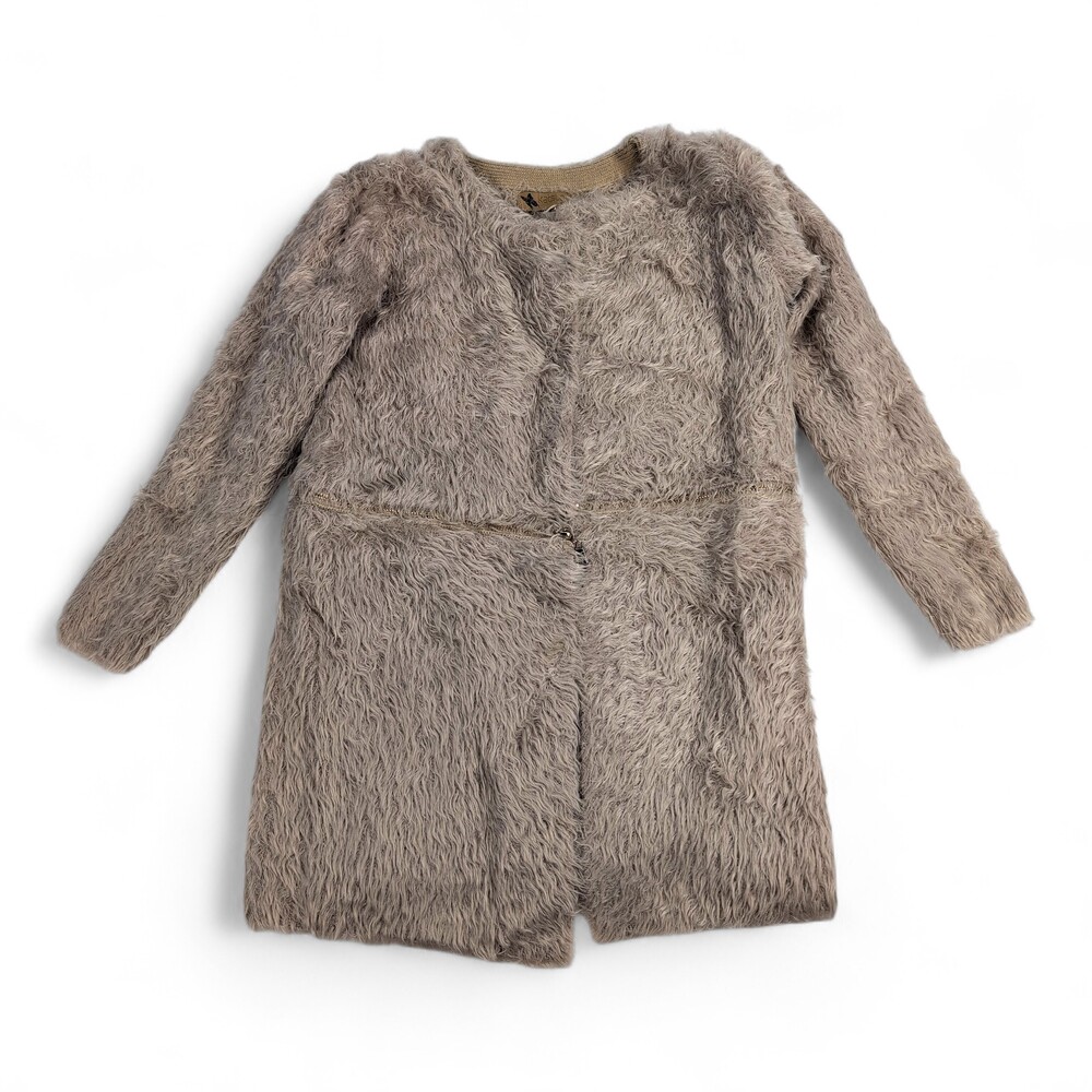 Katsumi Faux Fur Long‎ Coat Jacket S Taupe